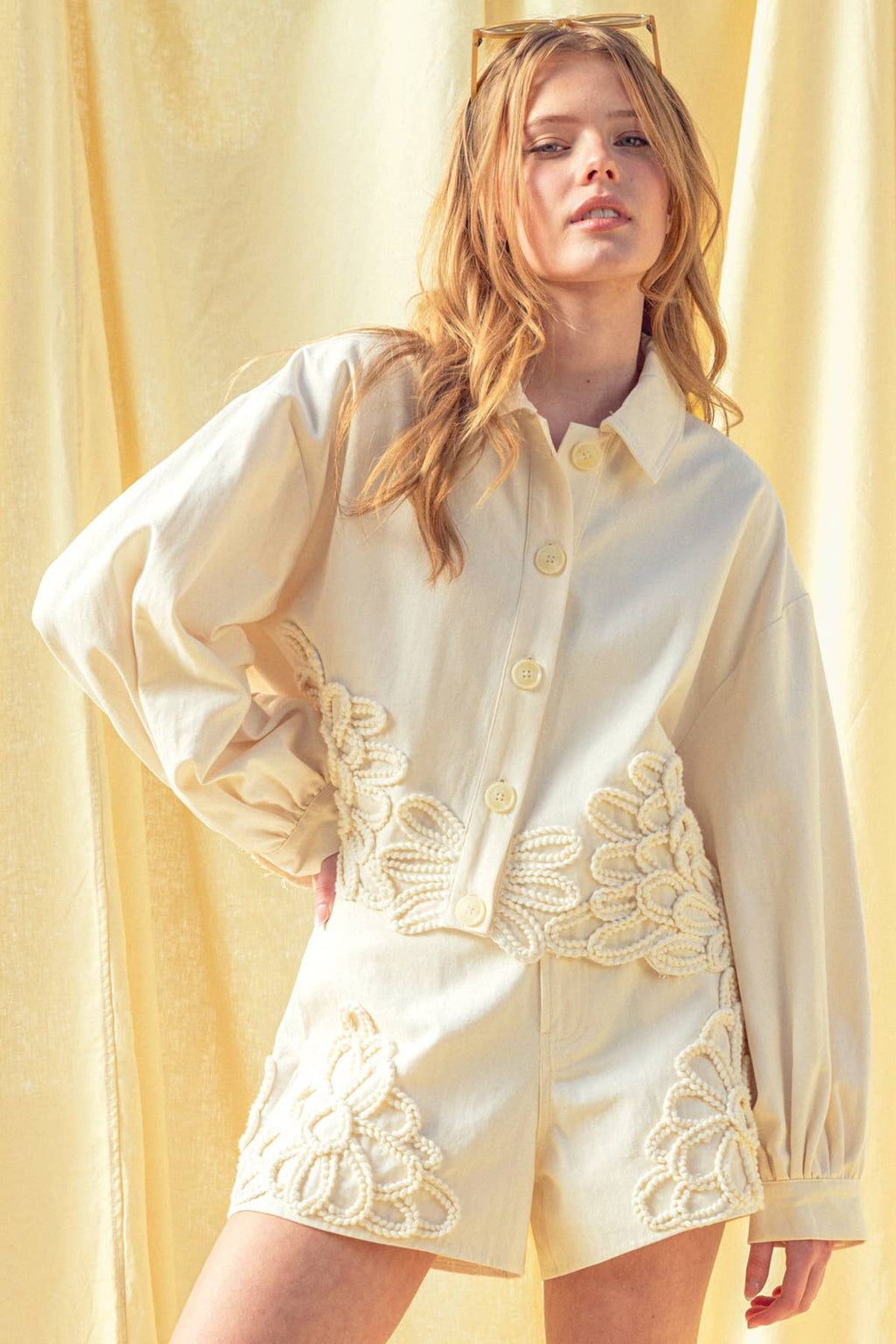 Floral Embellishment Jacket