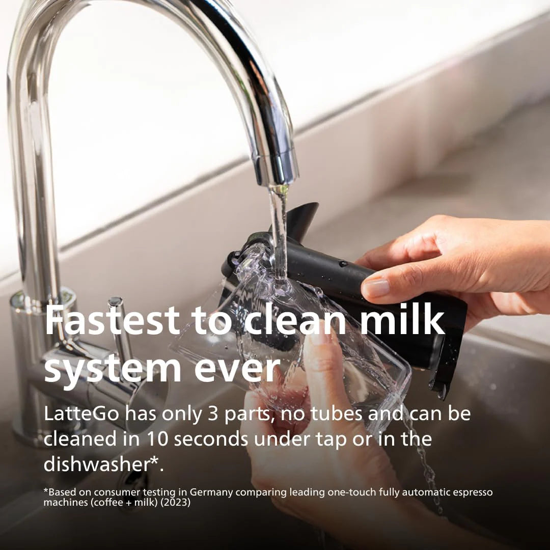 Philips 3200 Series Fully Automatic Espresso Machine, LatteGo Milk Frother, 5 Coffee Varieties, Intuitive Touch Display, 100% Ceramic Grinder, AquaClean Filter, My Coffee Choice, Black (EP3241/54)