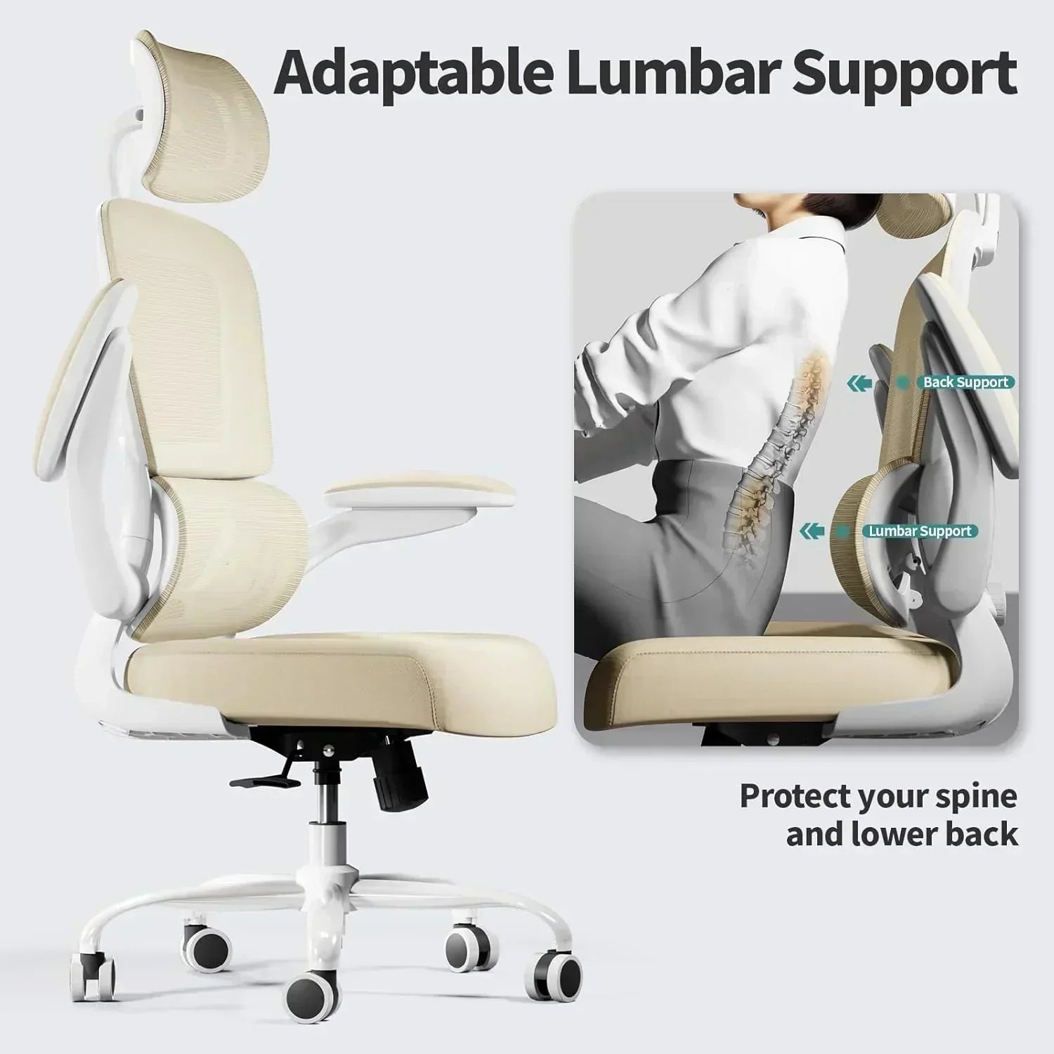TRALT Office Chair Ergonomic Desk Chair 330 lbs Home Gaming Chair with Wheels