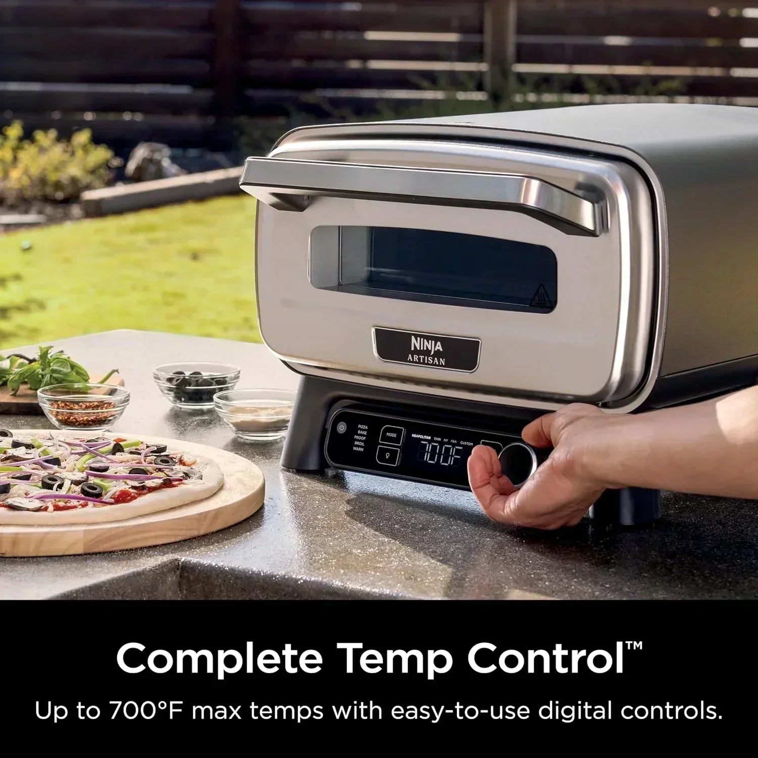 Ninja Artisan Outdoor Pizza Oven 12-inch 3-minute Pizza Neapolitan Thin Crust New York Chicago