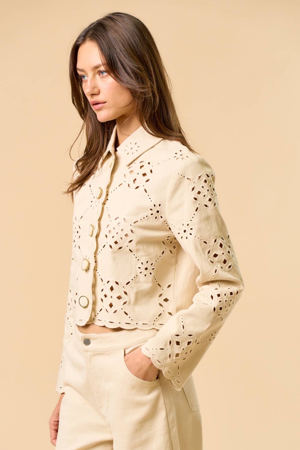 Motif Long Sleeve Jacket