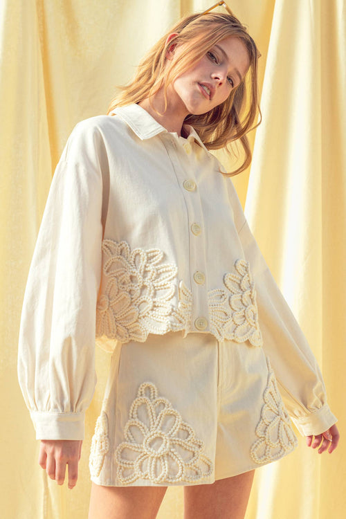 Floral Embellishment Jacket